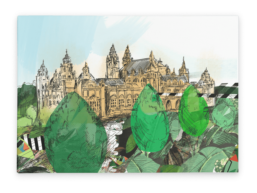 Kelvingrove Art Gallery & Museum Canvas Print Glasgow Kisses 28"x40"(70x100 cm) Canvas Print