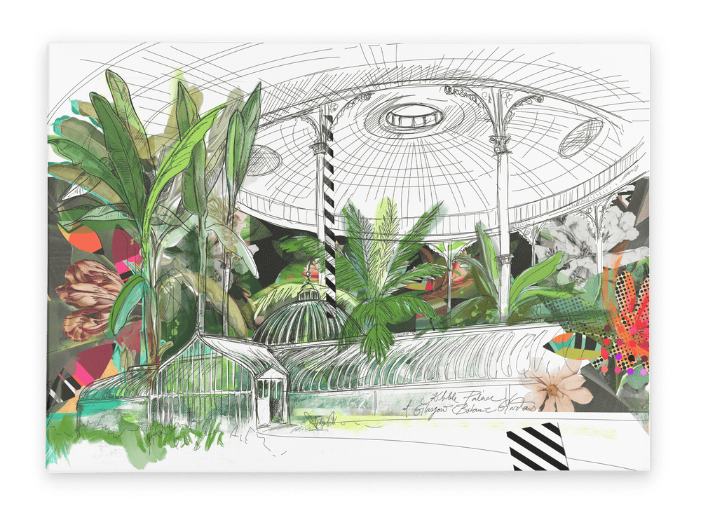 Kibble Palace of Glasgow Botanic Gardens Canvas Print Glasgow Kisses 28"x40"(70x100 cm) Canvas Print