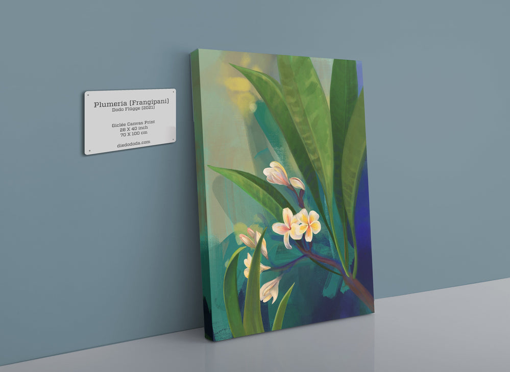 Plumeria (Frangipani) Canvas Print Tree Flowers 28"x40"(70x100 cm) Canvas Print