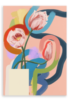 Through The Tulips - Red Stripe Canvas Print Through The Tulips 28"x40"(70x100 cm) Canvas Print