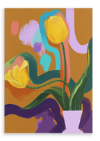 Through The Tulips - Yellow Canvas Print Through The Tulips 28"x40"(70x100 cm) Canvas Print