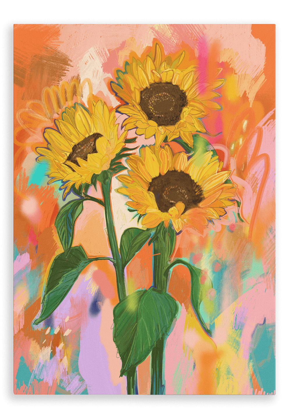 Chromatose Botanica - Sunflowers Giclée Canvas Print Chromatose 28"x40"(70x100 cm) Canvas Print