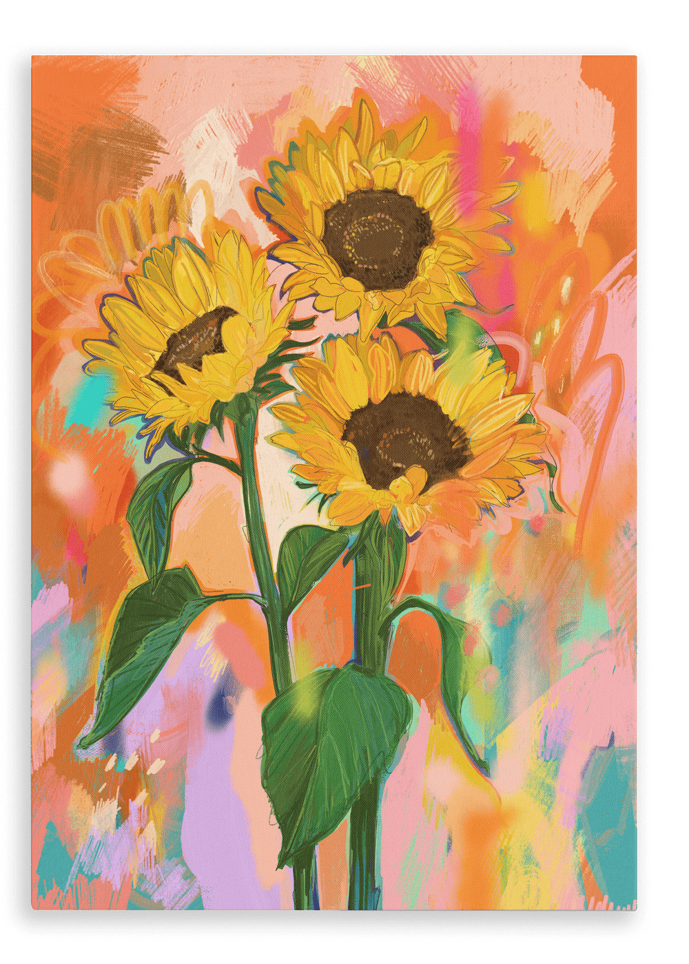 Chromatose Botanica - Sunflowers Giclée Canvas Print Chromatose 28"x40"(70x100 cm) Canvas Print