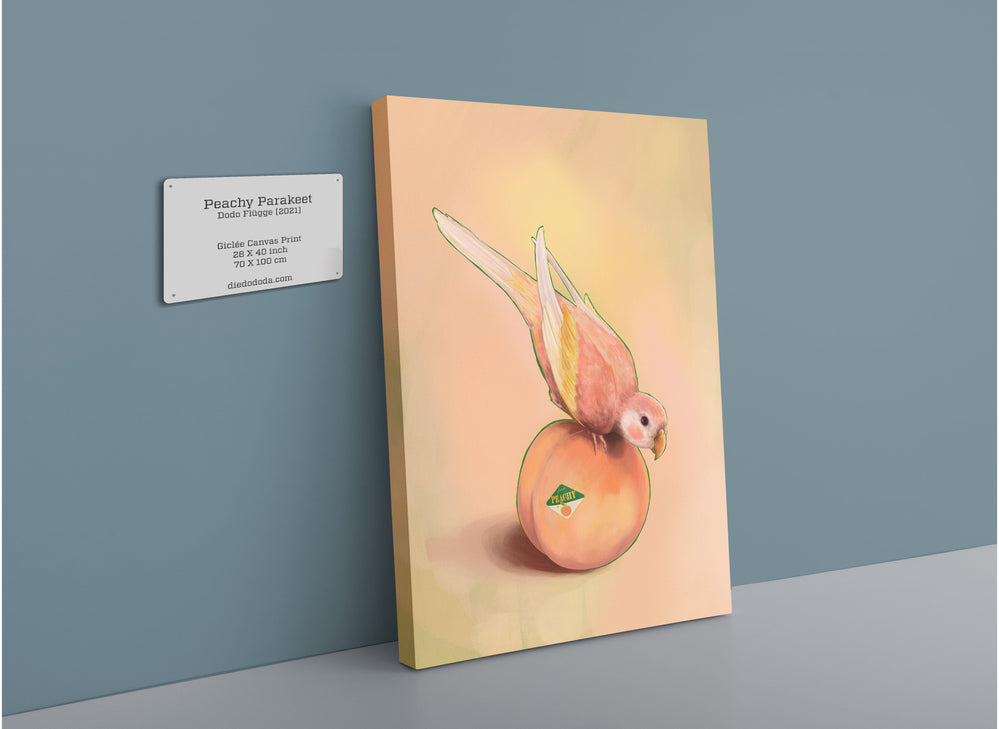 Peachy Parakeet Giclée Canvas Print Sticky Beaks 28"x40"(70x100 cm) Canvas Print