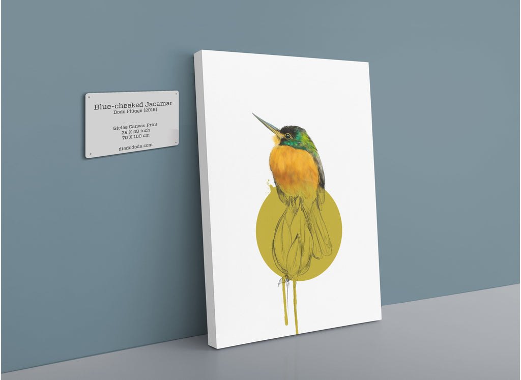 Blue Cheeked Jacamar Canvas Print Drippy Birds 28"x40"(70x100 cm) Canvas Print