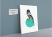 Blue Crowned Trogon Canvas Print Drippy Birds 28"x40"(70x100 cm) Canvas Print