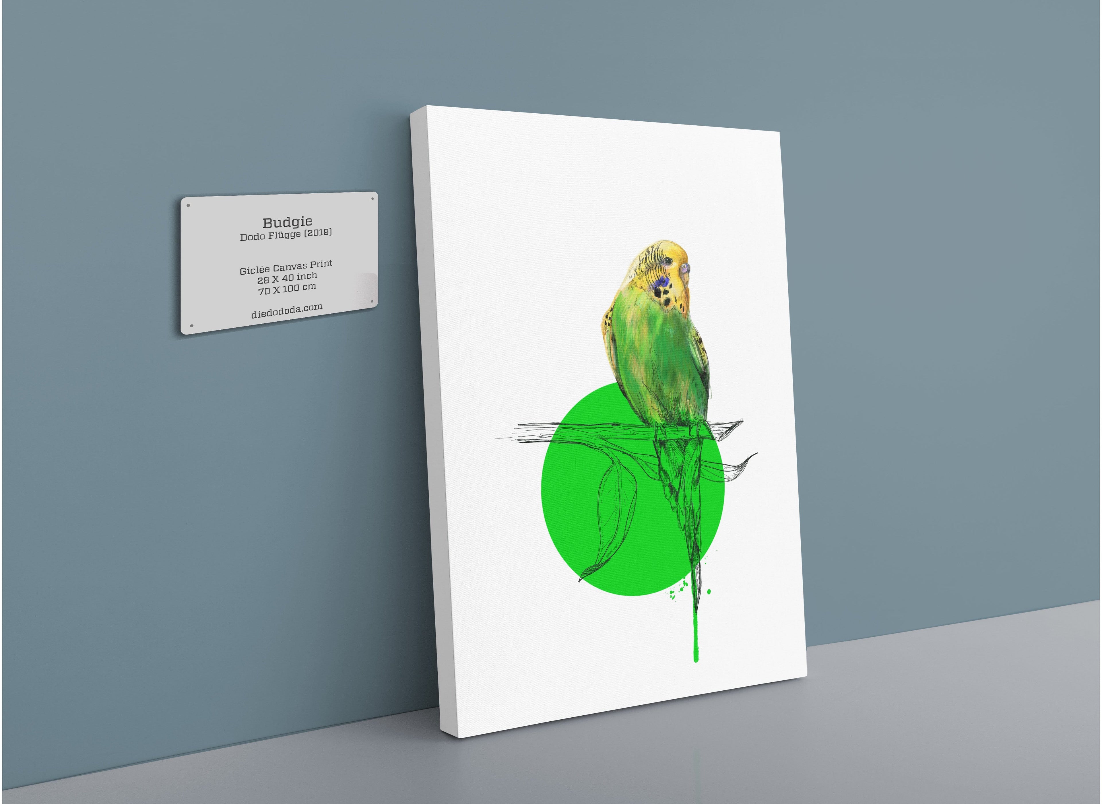 Budgie Canvas Print Drippy Birds 28"x40"(70x100 cm) Canvas Print