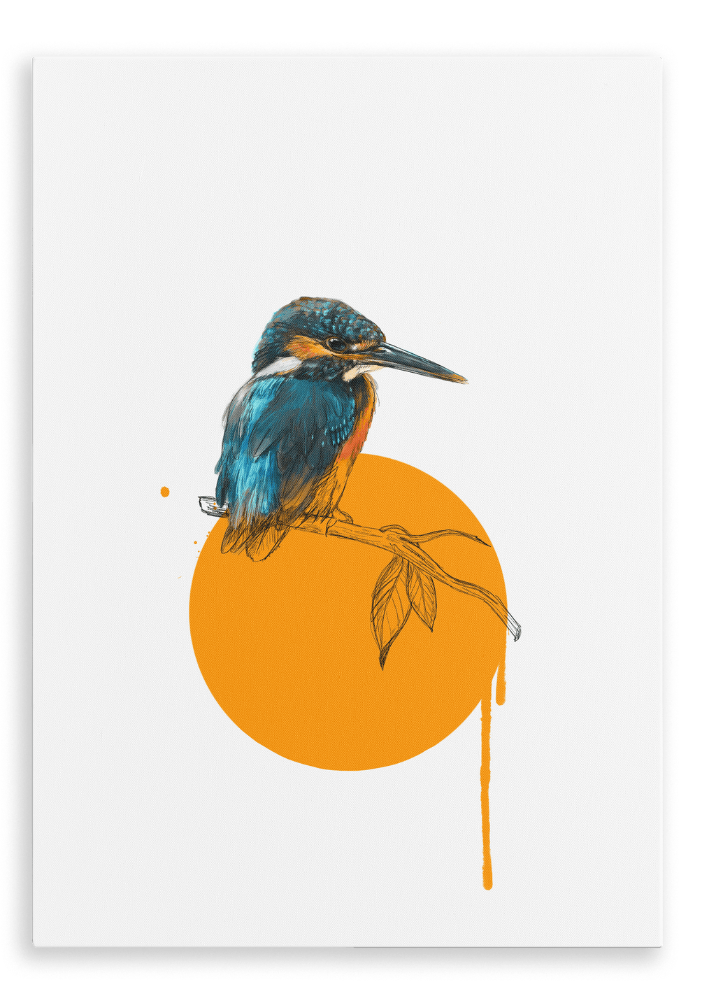 Kingfisher Canvas Print Drippy Birds 28"x40"(70x100 cm) Canvas Print