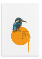 Kingfisher Canvas Print Drippy Birds 28"x40"(70x100 cm) Canvas Print