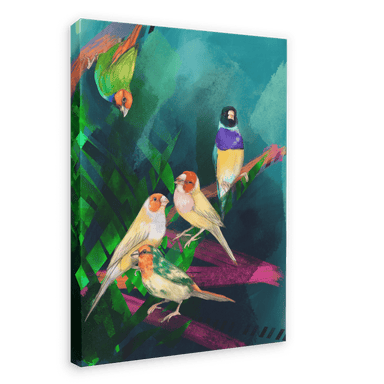 A Fandango Of Finches Canvas Print The Gathering 28"x40"(70x100 cm) Canvas Print