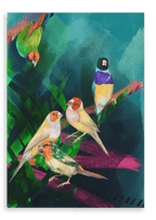 A Fandango Of Finches Canvas Print The Gathering 28"x40"(70x100 cm) Canvas Print