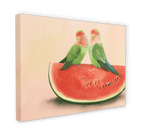 Watermelon Lovebirds Canvas Print The Gathering 28"x40"(70x100 cm) Canvas Print