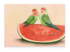 Watermelon Lovebirds Canvas Print The Gathering 28"x40"(70x100 cm) Canvas Print
