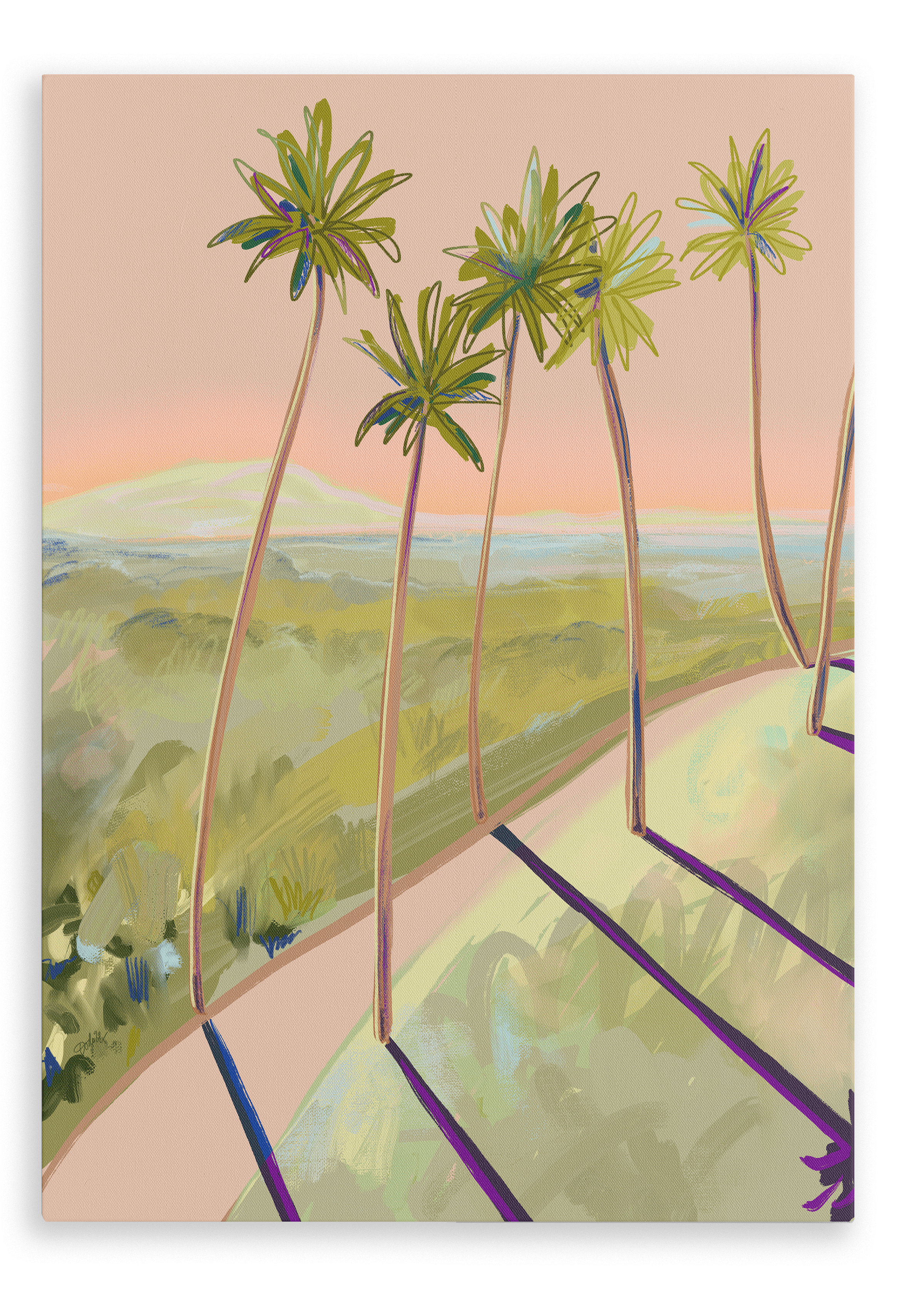 Peachy Vantage Giclée Canvas Print Palmy Days 28