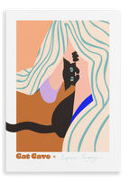 Surprise Savagery Matte Canvas Print Cat Cave Antics 28"x40"(70x100 cm) Canvas Print