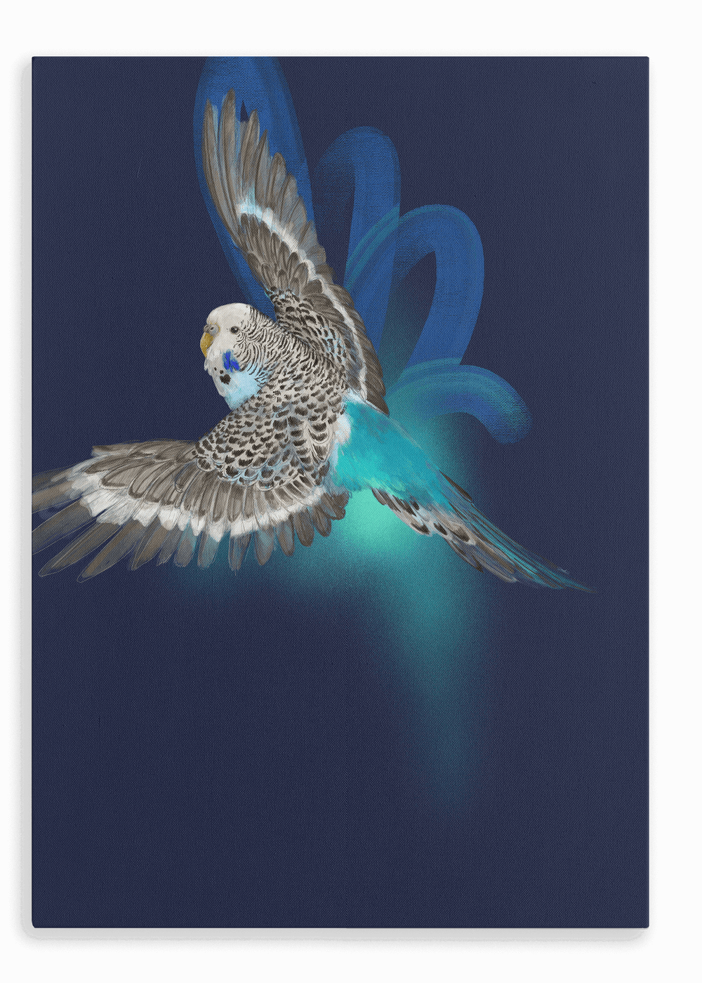 Budgerigar’s Midnight Adventure Canvas Print Night Flight 28"x40"(70x100 cm) Canvas Print