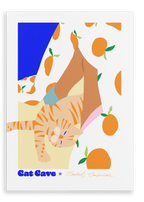 Content Contortions Matte Canvas Print Cat Cave Antics 28"x40"(70x100 cm) Canvas Print