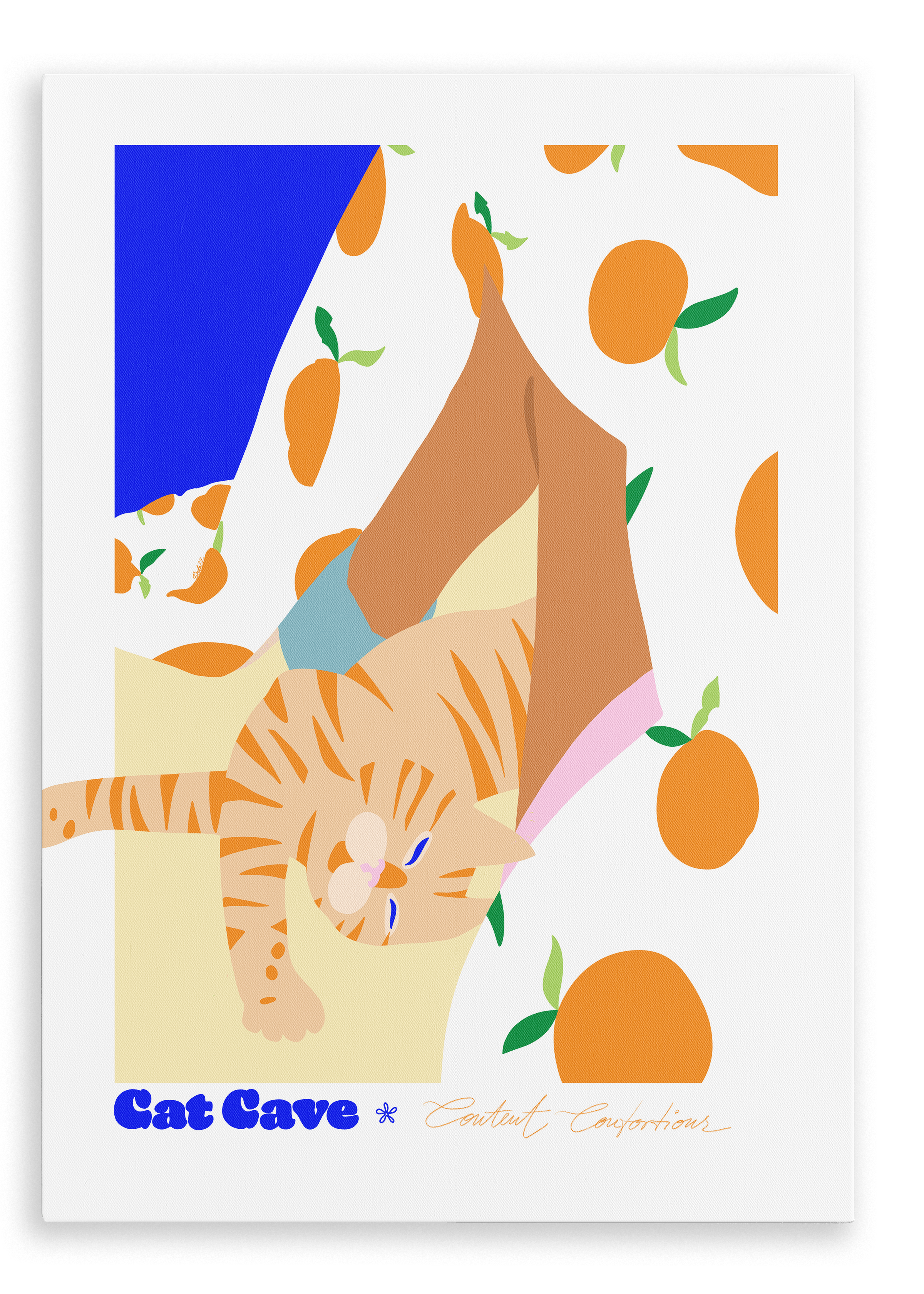 Content Contortions Matte Canvas Print Cat Cave Antics 28"x40"(70x100 cm) Canvas Print