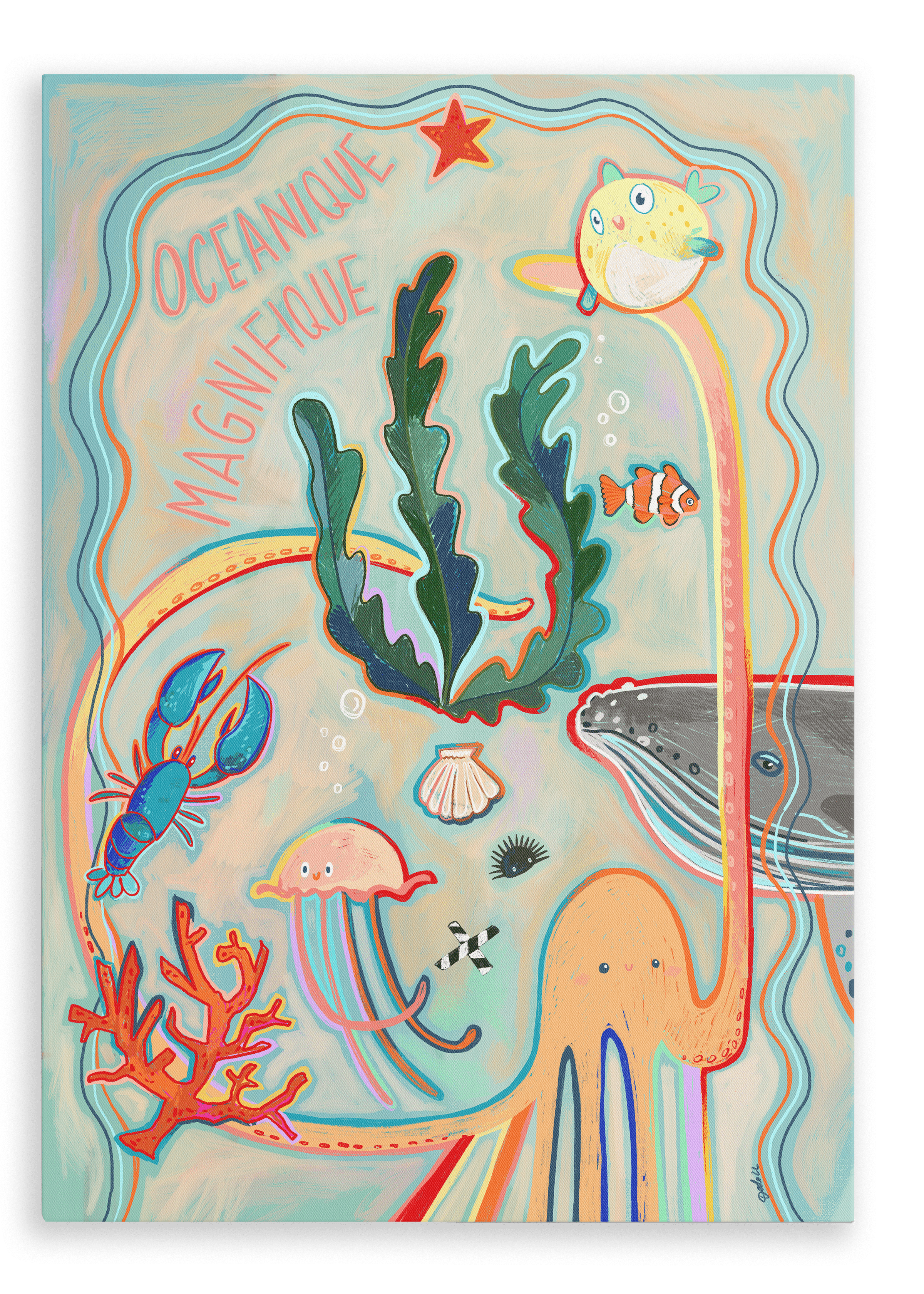 Oceanique Magnifique Matte Canvas Print Aventures Des Créatures 28