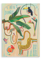 Fête De La Jungle Matte Canvas Print Aventures Des Créatures 28"x40"(70x100 cm) Canvas Print