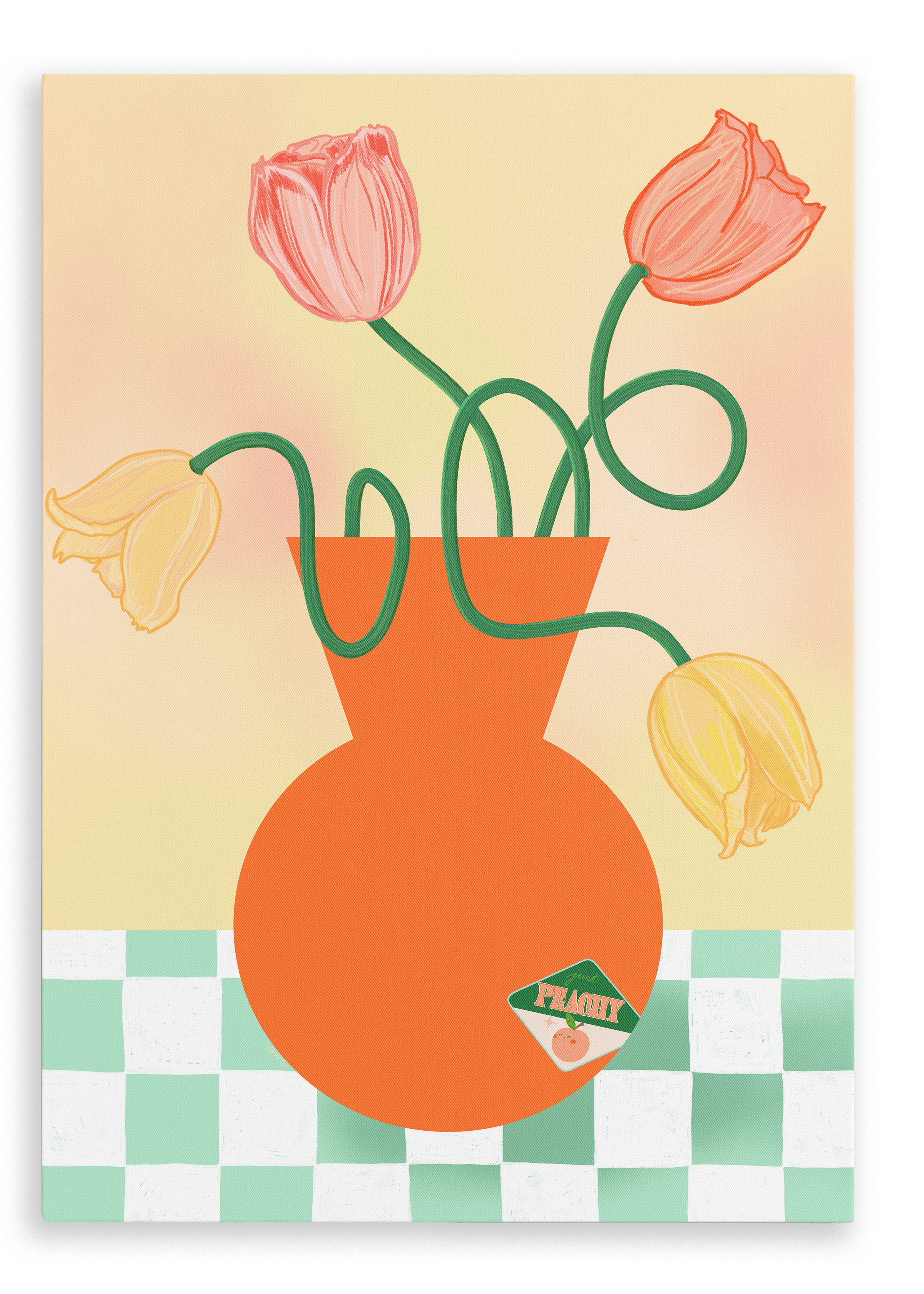 Tulips In Orange Matte Canvas Print Happy Stems 28"x40"(70x100 cm) Canvas Print