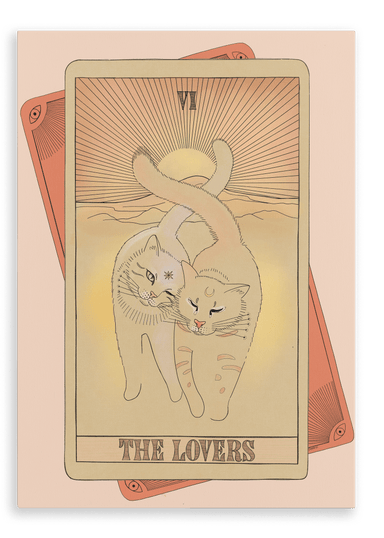 The Lovers Canvas Print Tarot Cats 28"x40"(70x100 cm) Canvas Print