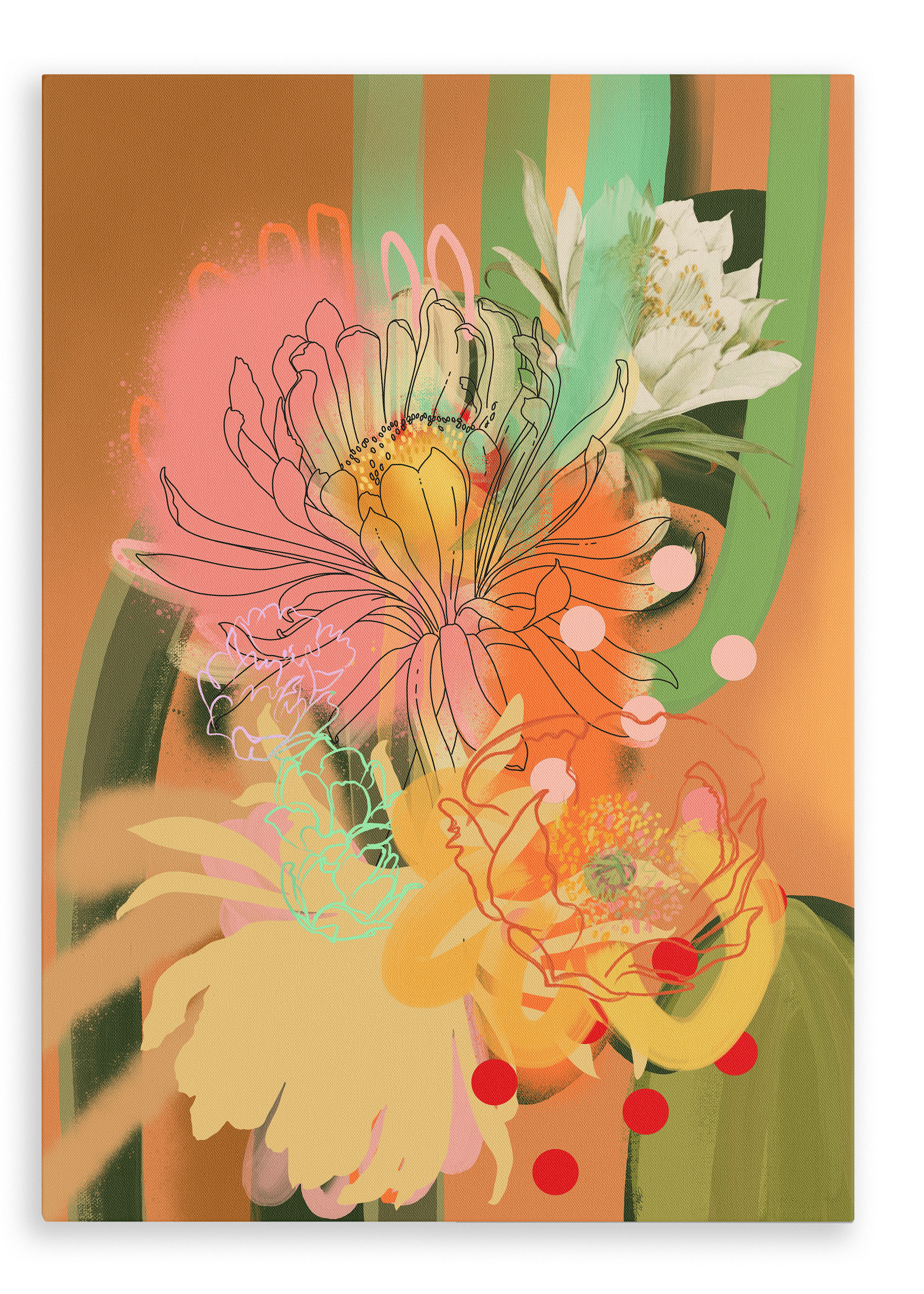 Cacti Printed Canvas Wall Art Chromatose 28"x40"(70x100 cm) Canvas Print