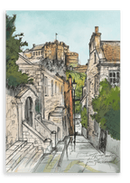 The Castle Viewed From The Vennel Canvas Print Essential Edinburgh 28"x40"(70x100 cm) Canvas Print