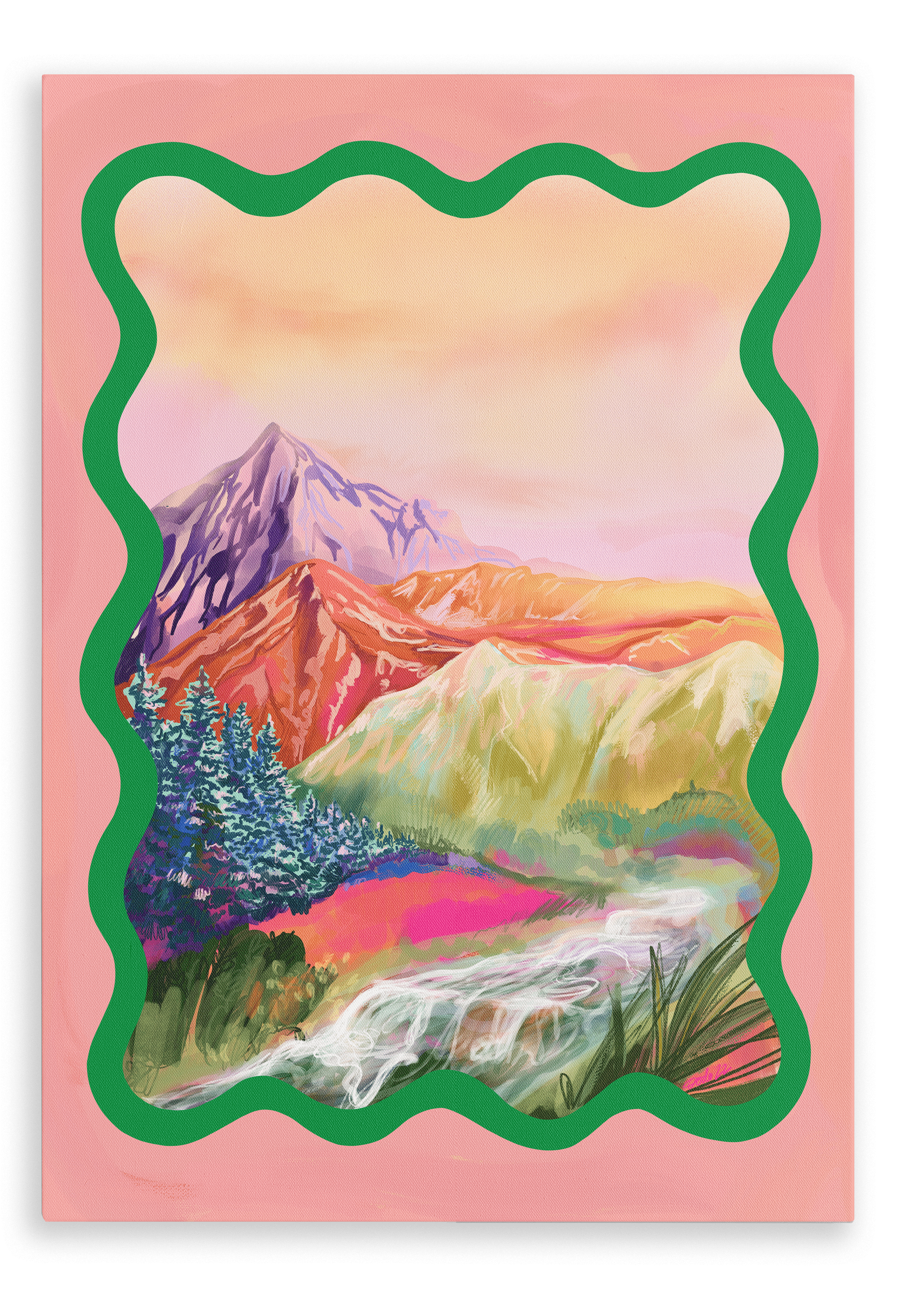 Pastel Peaks Giclée Canvas Print Kitsch Kanaveral 28"x40"(70x100 cm) Canvas Print