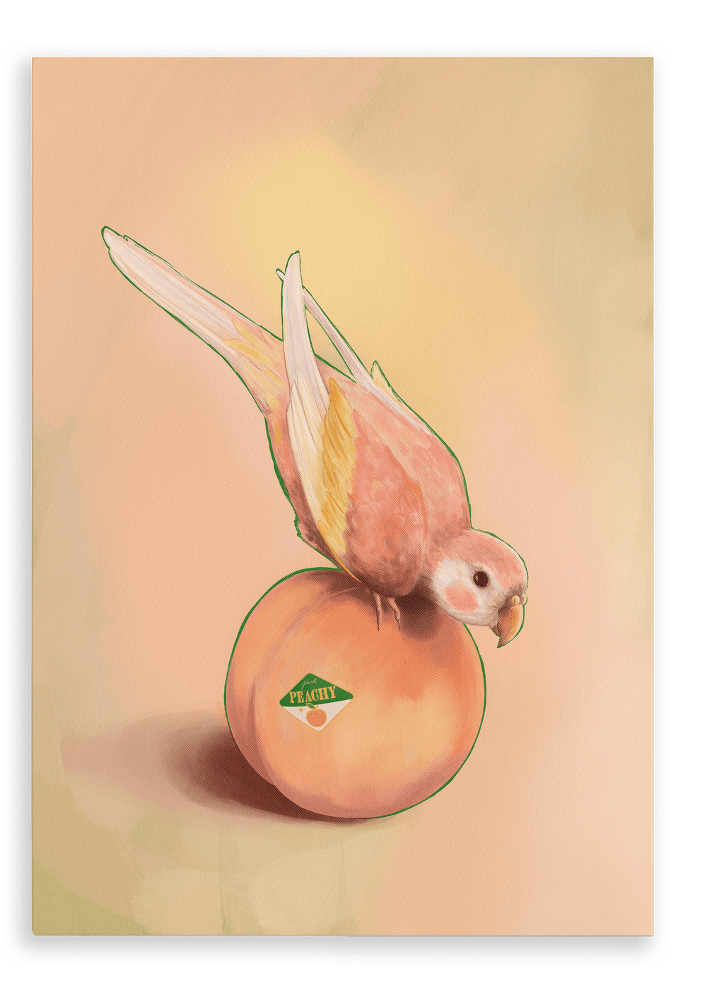Peachy Parakeet Giclée Canvas Print Sticky Beaks 28"x40"(70x100 cm) Canvas Print