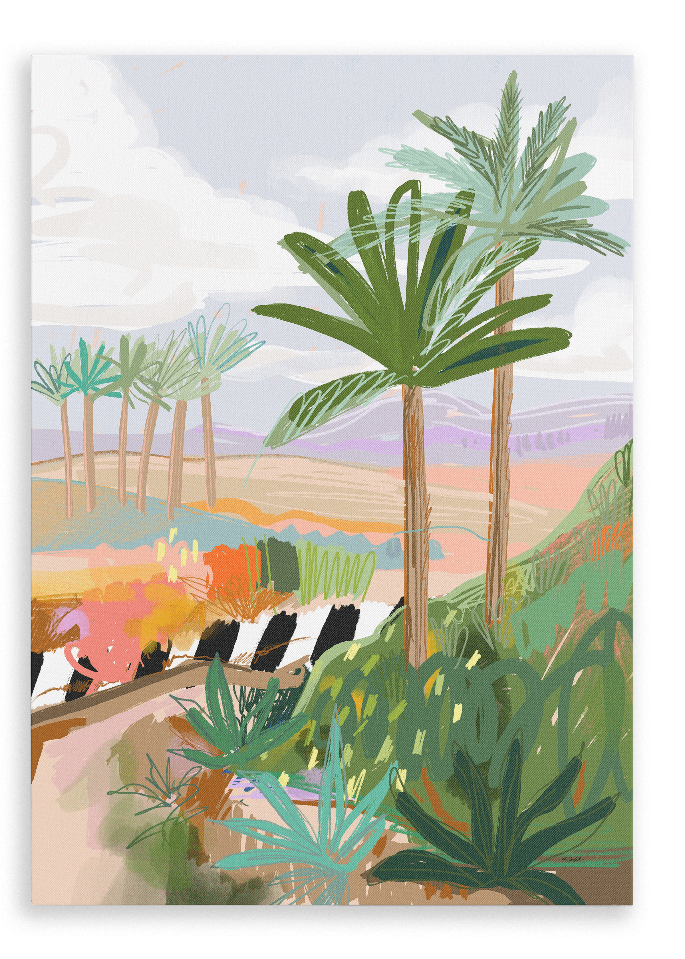 Morning Walk Giclée Canvas Print Palmy Days 28"x40"(70x100 cm) Canvas Print