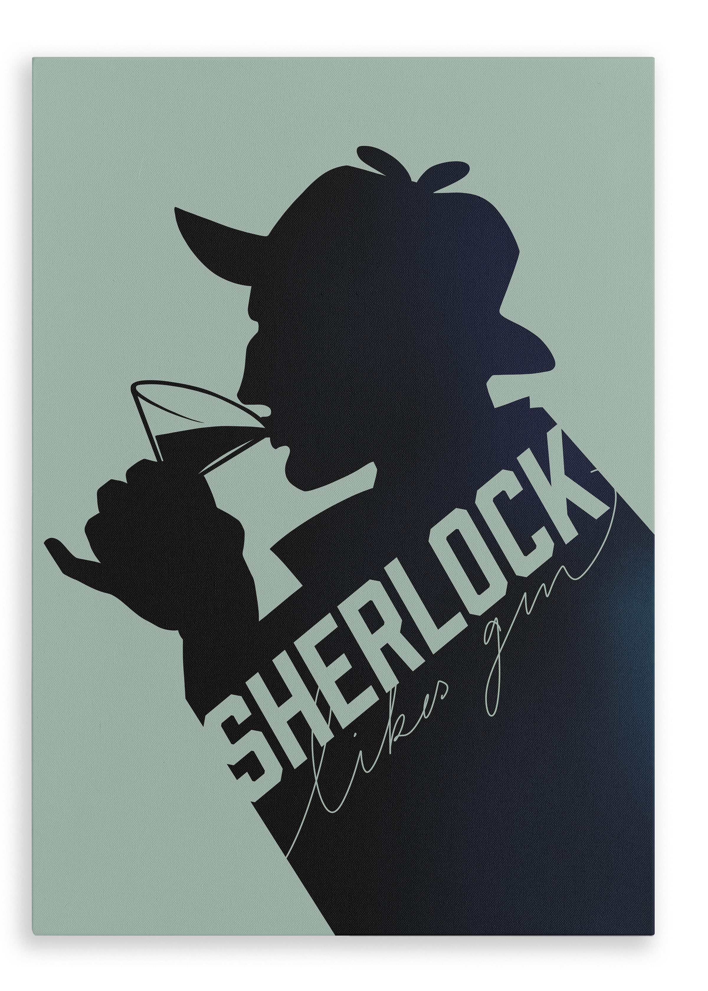 Sherlock Likes Gin Midnight Matte Canvas Print Boozehound 28"x40"(70x100 cm) Canvas Print