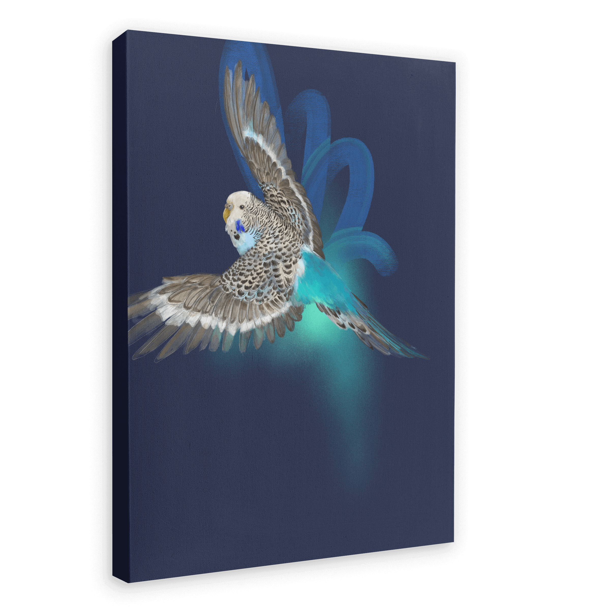 Budgerigar’s Midnight Adventure Canvas Print Night Flight 28"x40"(70x100 cm) Canvas Print
