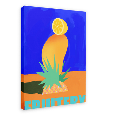 Fruitery Totem Blue Canvas Print Intercontinental Fruitery 28"x40"(70x100 cm) Canvas Print