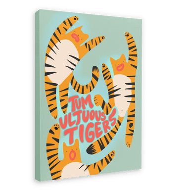 Tumultuous Tigers Canvas Print Food Fur & Feathers 28"x40"(70x100 cm) Canvas Print