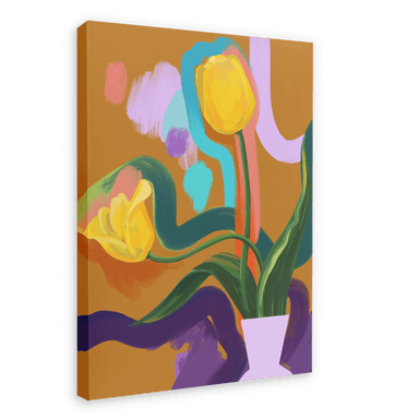 Through The Tulips - Yellow Canvas Print Through The Tulips 28"x40"(70x100 cm) Canvas Print