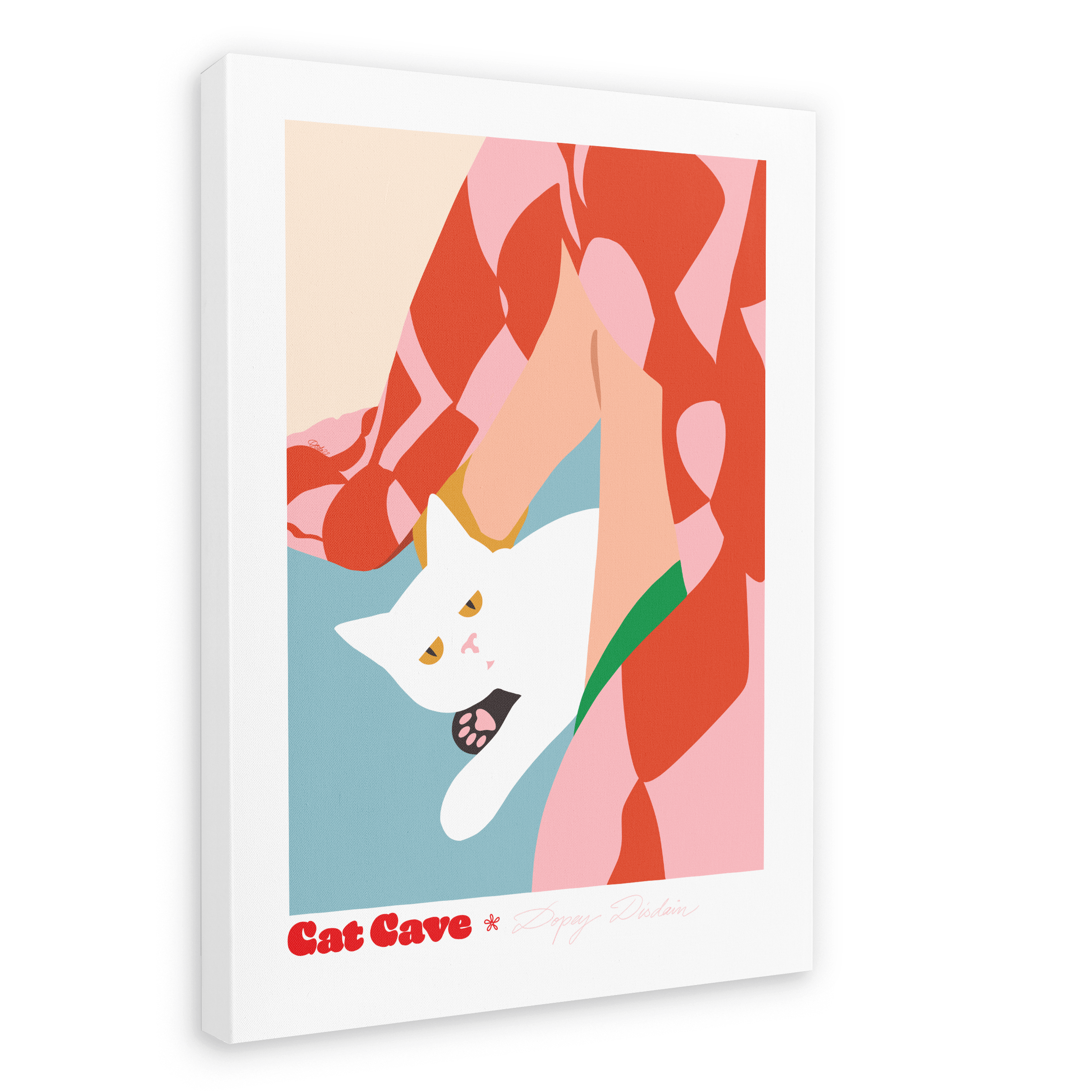 Dopey Disdain Matte Canvas Print Cat Cave Antics 28