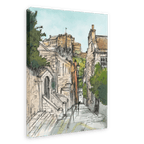 The Castle Viewed From The Vennel Canvas Print Essential Edinburgh 28"x40"(70x100 cm) Canvas Print