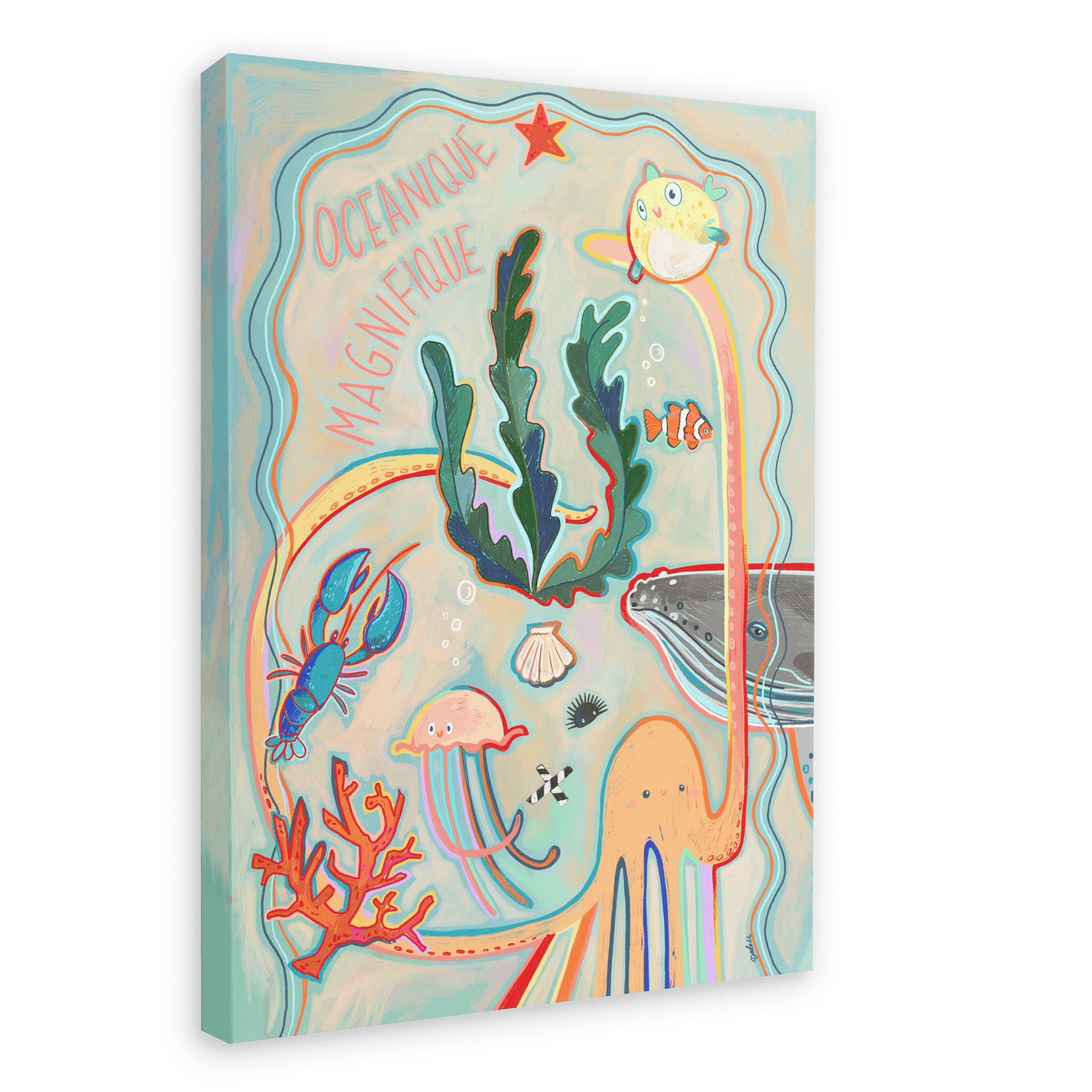 Oceanique Magnifique Matte Canvas Print Aventures Des Créatures 28