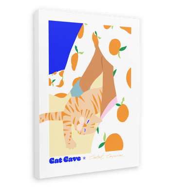 Content Contortions Matte Canvas Print Cat Cave Antics 28"x40"(70x100 cm) Canvas Print