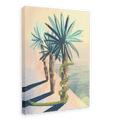Poolside Promenade (with friendly snake) Giclée Canvas Print Palmy Days 28"x40"(70x100 cm) Canvas Print