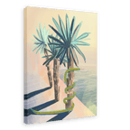 Poolside Promenade (with friendly snake) Giclée Canvas Print Palmy Days 28"x40"(70x100 cm) Canvas Print