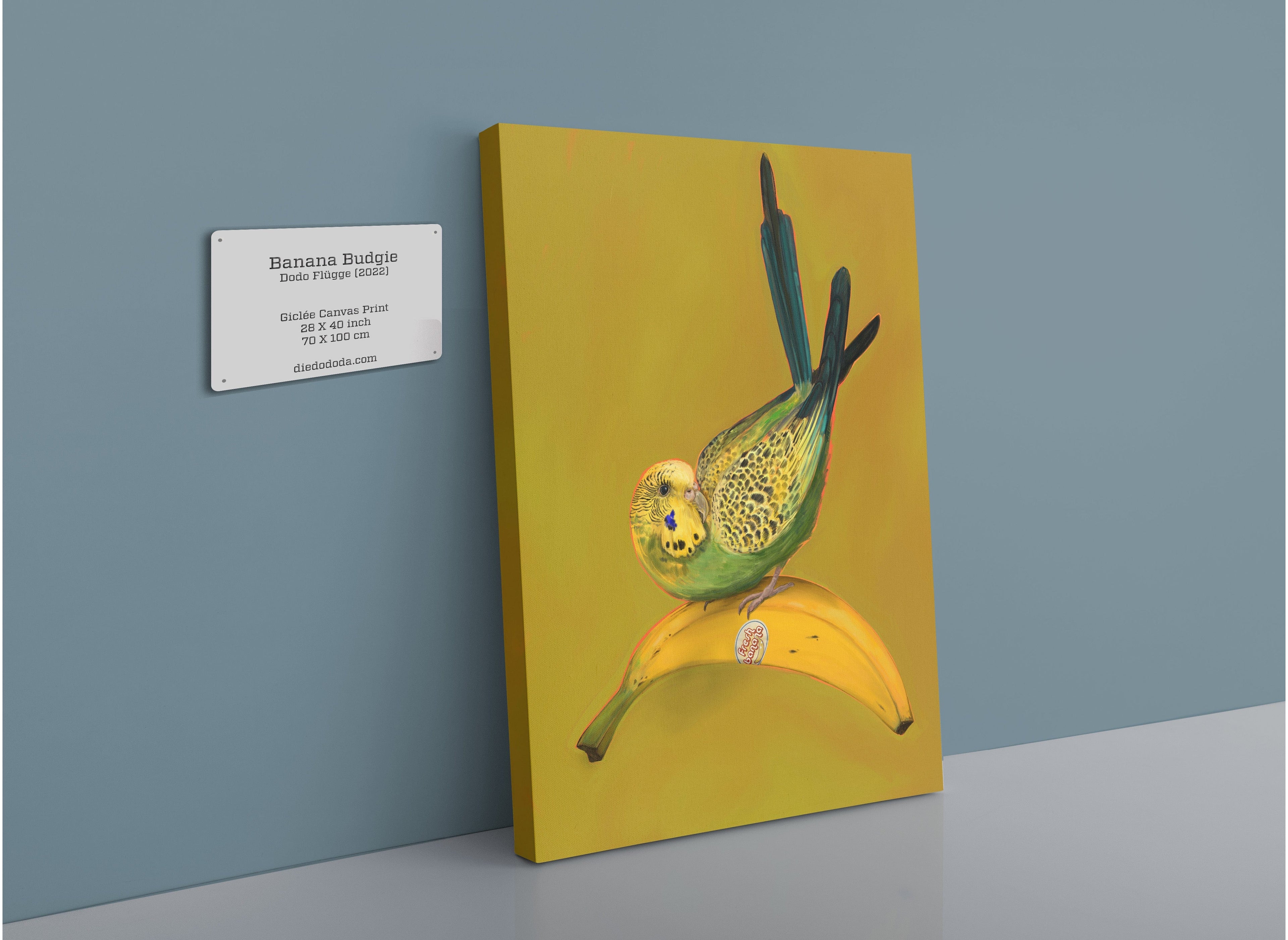 Banana Budgie Giclée Canvas Print Sticky Beaks 28"x40"(70x100 cm) Canvas Print