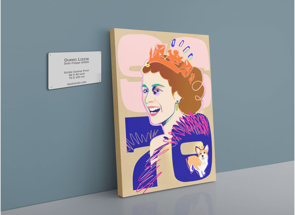 Queen Lizzy Canvas Print Collage Corner 28"x40"(70x100 cm) Canvas Print