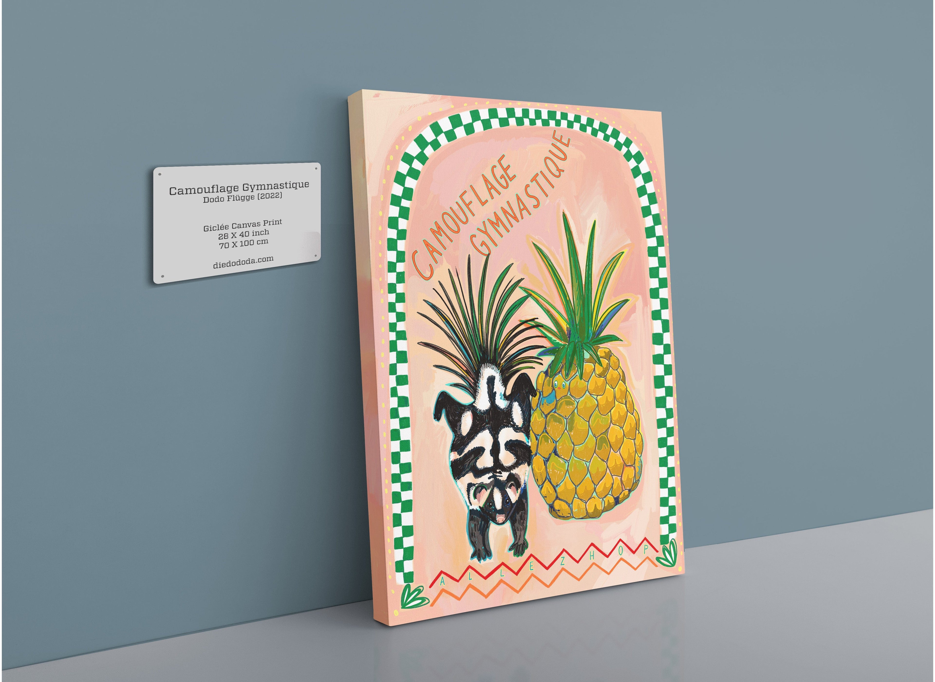 Camouflage Gymnastique Matte Canvas Print Aventures Des Créatures 28"x40"(70x100 cm) Canvas Print