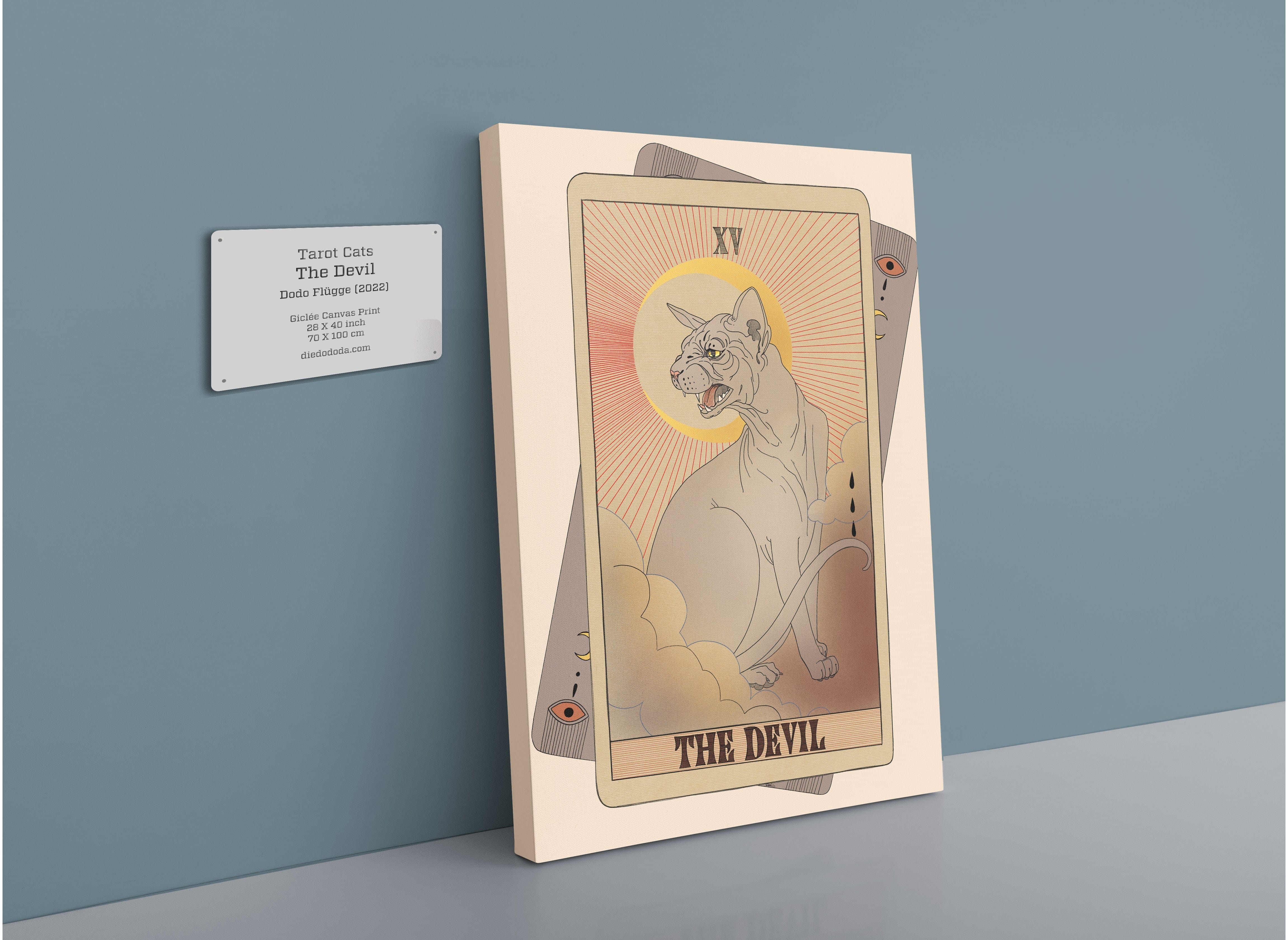 The Devil Canvas Print Tarot Cats 28"x40"(70x100 cm) Canvas Print