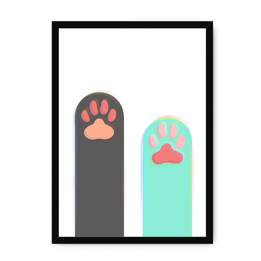 Paws Up Matte Framed Print Cat Cafe A4 Portrait / Black Frame Framed Print