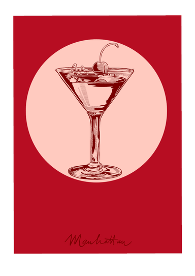 Manhattan Giclée Art Print Cocktail Cavalcade Art Print