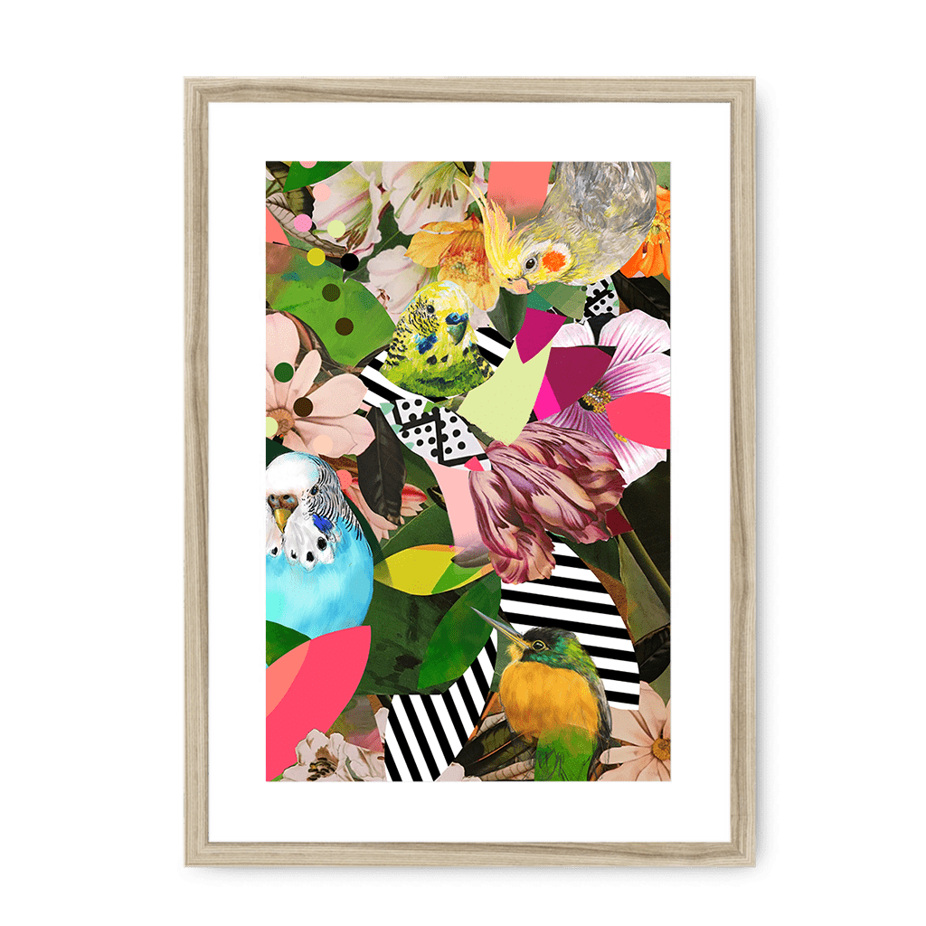 Beaky Botanicals Framed Print The Gathering A3 (297 X 420 mm) / Natural / White Mount Framed Print