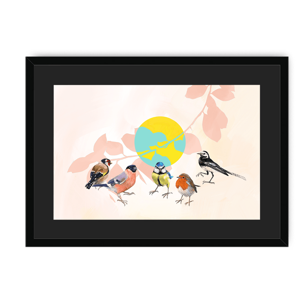 Garden Gang Framed Print The Gathering A3 (297 X 420 mm) / Black / Black Mount Framed Print